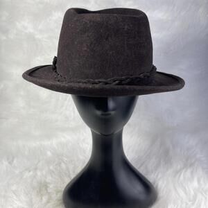 Vintage Brown Wool Cowboy Hat w/Braided Band  Made in Mexico(Industria Nacional)